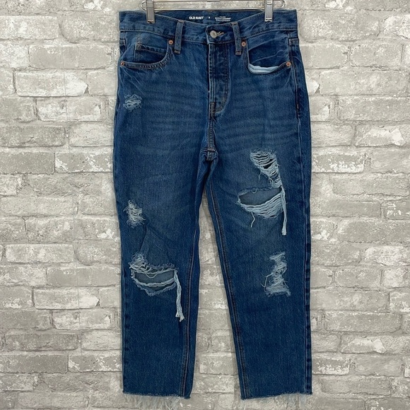 Old Navy High Rise Slouchy Straight Jeans - Picture 1 of 7